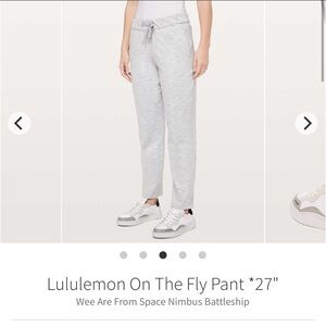 Lululemon Gray On The Fly Pants